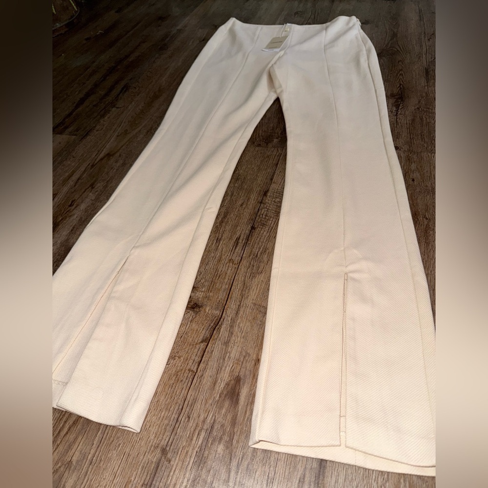 Mango • Slit Hem Ecru Trousers - Picture 3 of 10